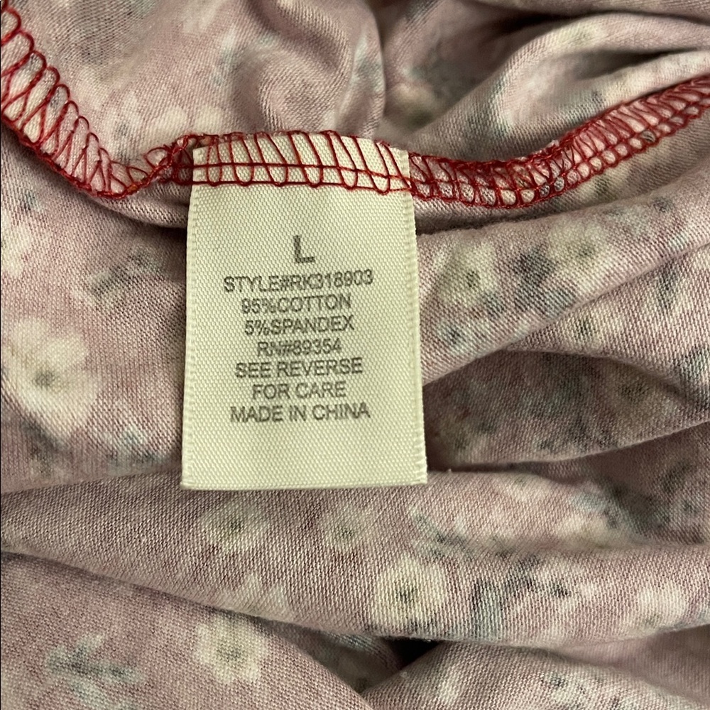 Ultra Flirt Burgundy Floral Top with Matching Face Mask | Size L - Picture 5 of 5